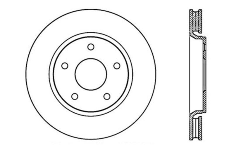 Volkswagen Routan Brake Rotors (1) - Front Left - Stoptech - Slotted & Drilled Sport - Black - `09-`14