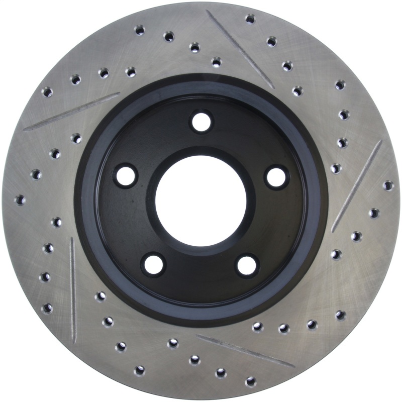 Chrysler Town & Country Brake Rotors (1) - Front Right - Stoptech - Drilled & Slotted - Black - `08-`16