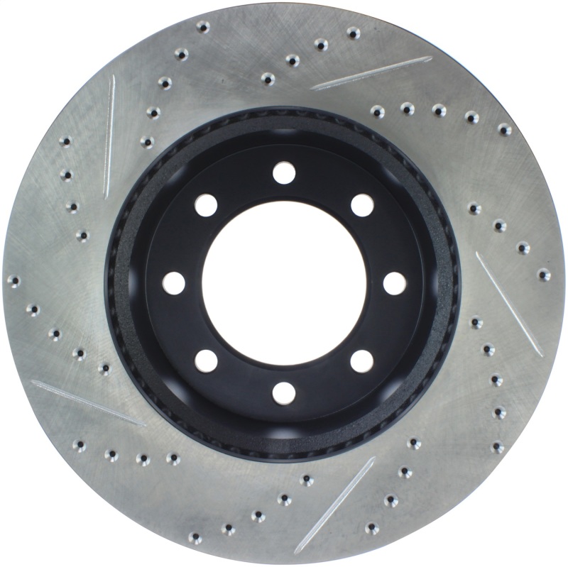 Dodge Ram 2500 Brake Rotor (1) - Front Left - Stoptech - Slotted & Drilled Sport - Black - `09-`10