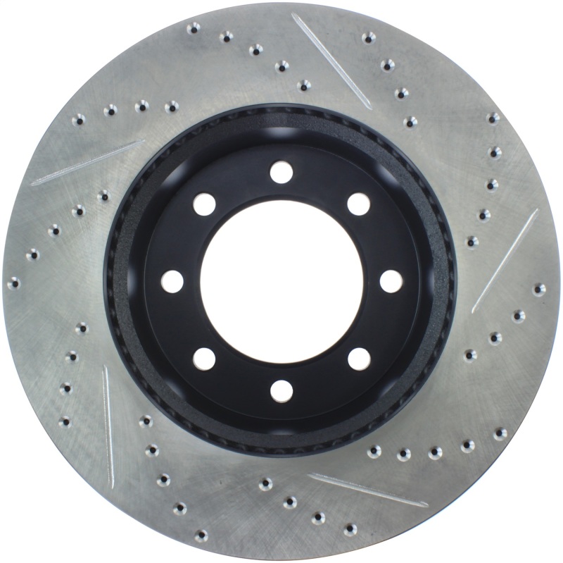 Dodge Ram 4000 Brake Rotor (1) - Front Right - Stoptech - Drilled & Slotted - Black - `09-`15