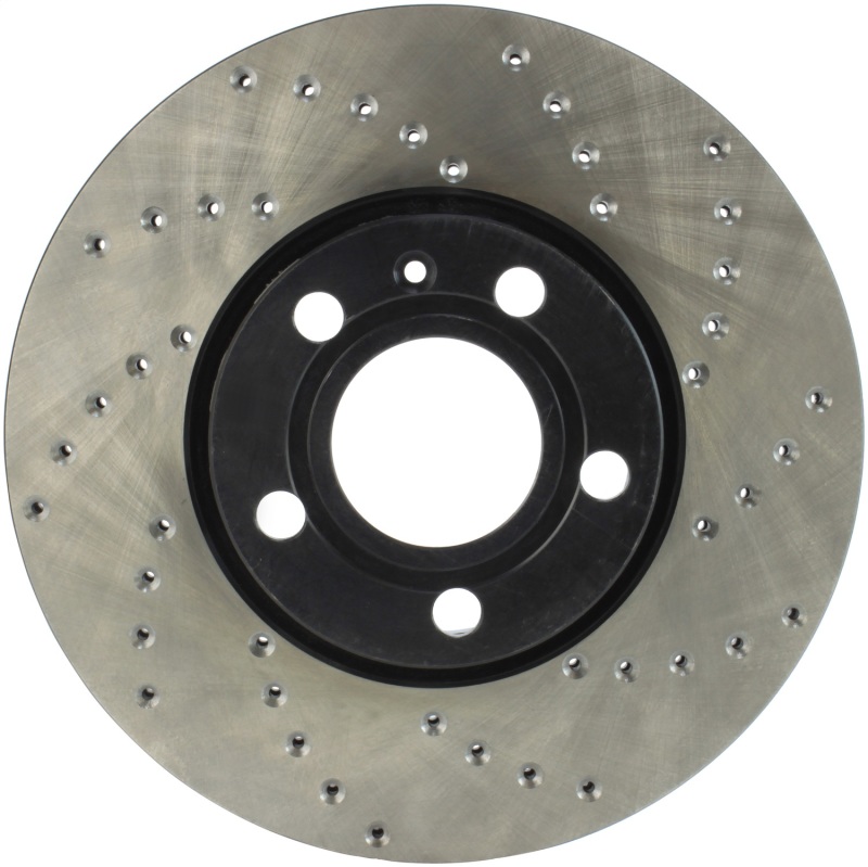 Audi A4 Quattro Brake Rotor (1) - Front Left - Stoptech - Drilled Sport - Black - `96-`04