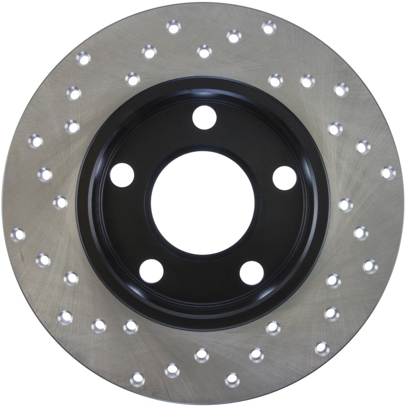 Volkswagen Passat Brake Rotor (1) - Rear Left - Stoptech - Drilled Sport - Black - `98-`05