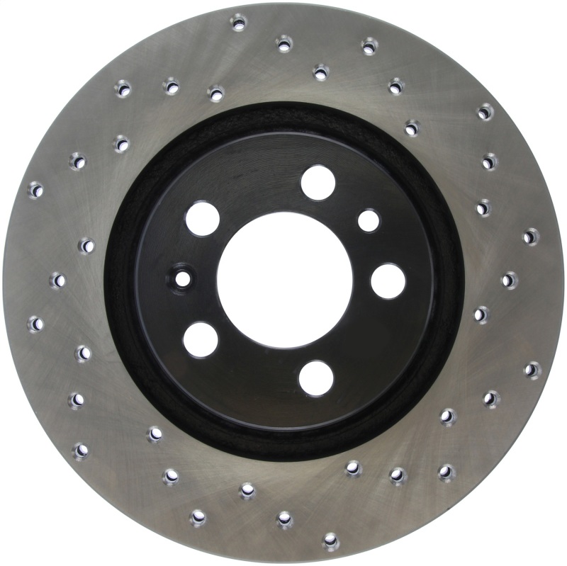 Volkswagen Jetta City Brake Rotor (1) - Front Left - Stoptech - Drilled Sport - Black - `07-`09