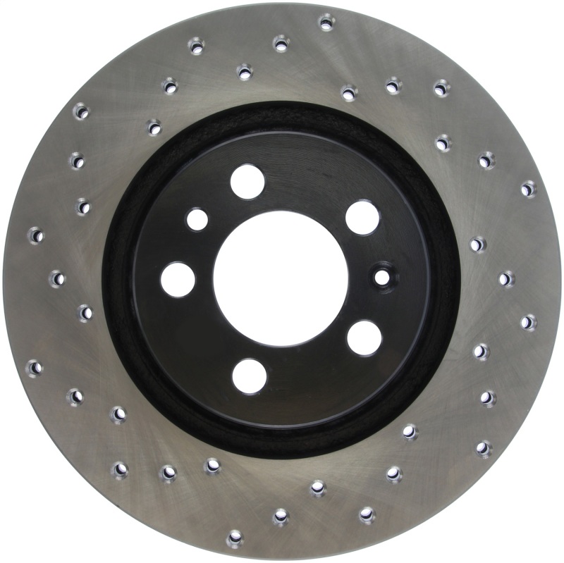 Volkswagen Jetta City Brake Rotor (1) - Front Right - Stoptech - Drilled/Slotted - Black - `07-`09
