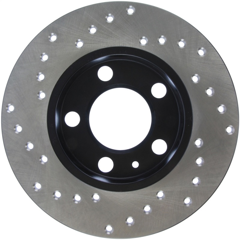Volkswagen Beetle Cabrio Brake Rotor (1) - Left Rear - Stoptech - Drilled Sport - Black - `10-`11