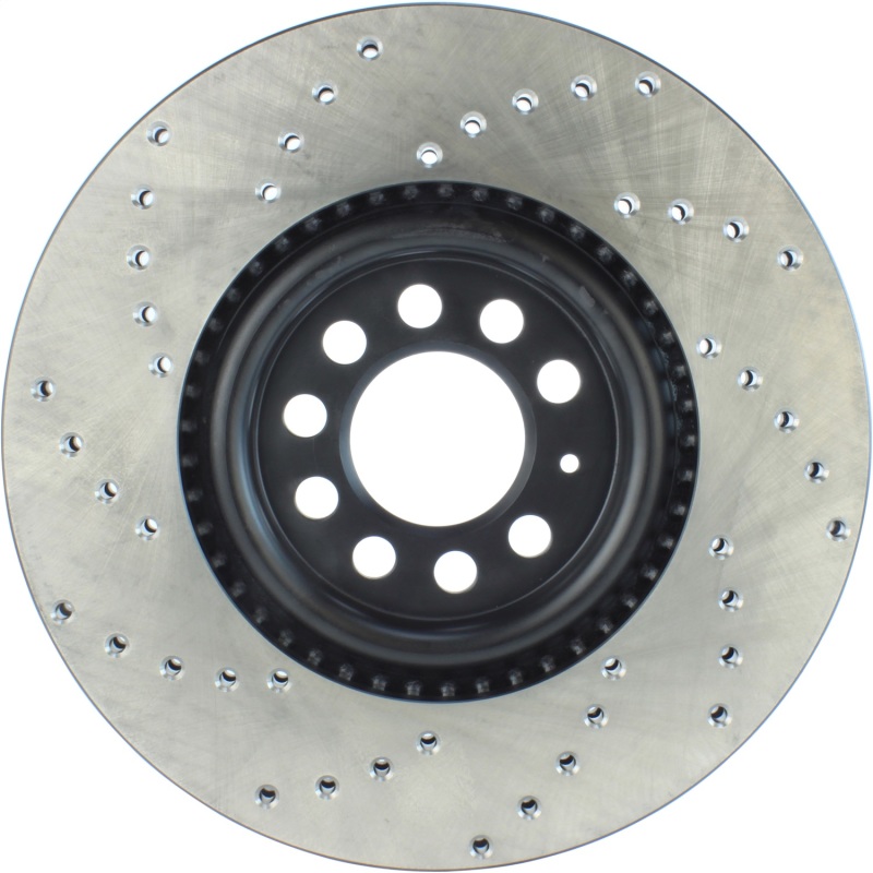 Volkswagen Jetta Brake Rotor (1) - Front Left - Stoptech - Drilled CRYO-STOP - Black - `04-`05