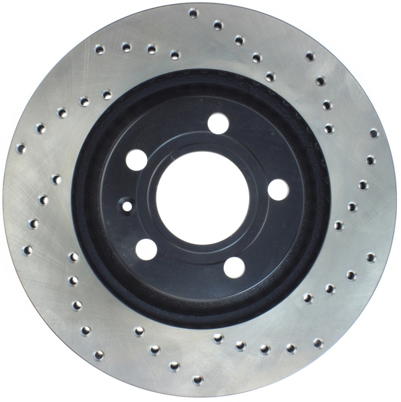 Audi S4 Brake Rotor (1) - Rear Left - Stoptech - Sport Cross Drilled - Black - `04-`09