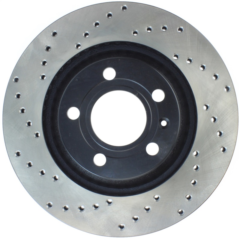 Audi S4 Brake Rotor (1) - Rear Right - Stoptech - Sport Cross-Drilled, Black E-Coated - Black - `04-`09