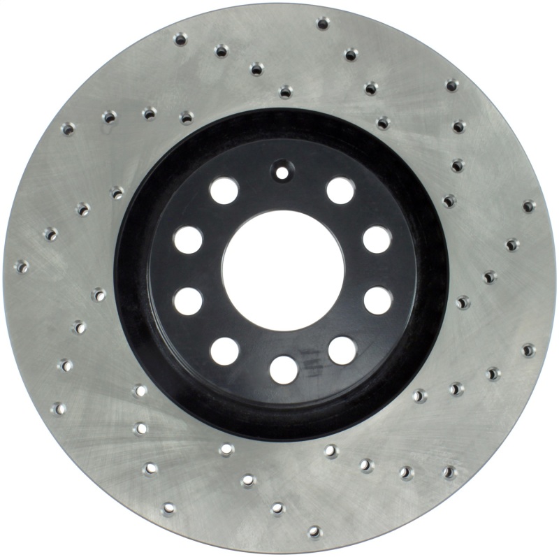 Audi A4 Quattro Brake Rotor (1) - Front Left - Stoptech - Drilled Sport - Black - `05-`09