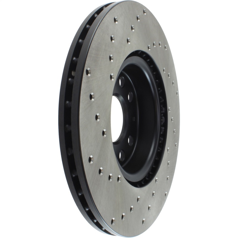 Volkswagen Golf SportWagen Brake Rotor (1) - Front Left - Stoptech - Sport Cryo Cross-Drilled, Black E-Coated - Black - `10-`18