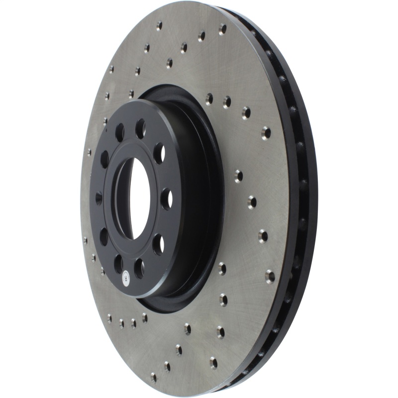 Volkswagen Caddy Brake Rotor (1) - Front Right - Stoptech - Sport Cryo Cross-Drilled - Black - `14-`19