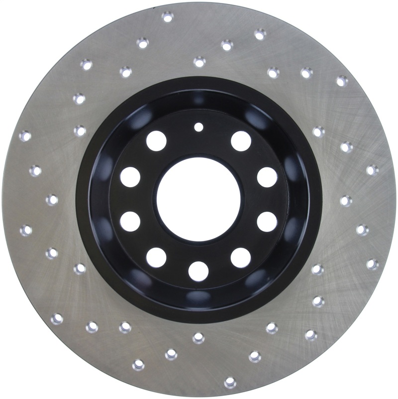 Volkswagen GTI Brake Rotor (1) - Rear Left - Stoptech - Sport Cross Drilled - Black E-Coated - `06-`09