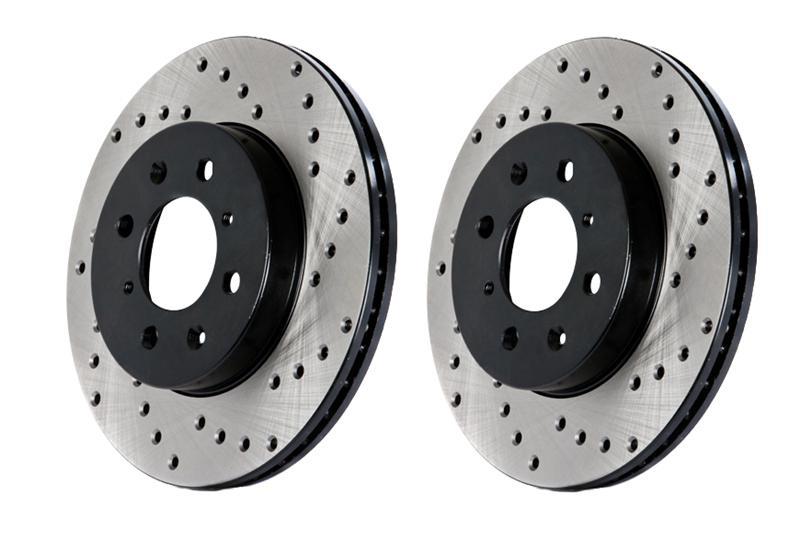 Volkswagen Golf SportWagen Brake Rotor (1) - Front - Stoptech - Drilled Sport - Black - `15-`18