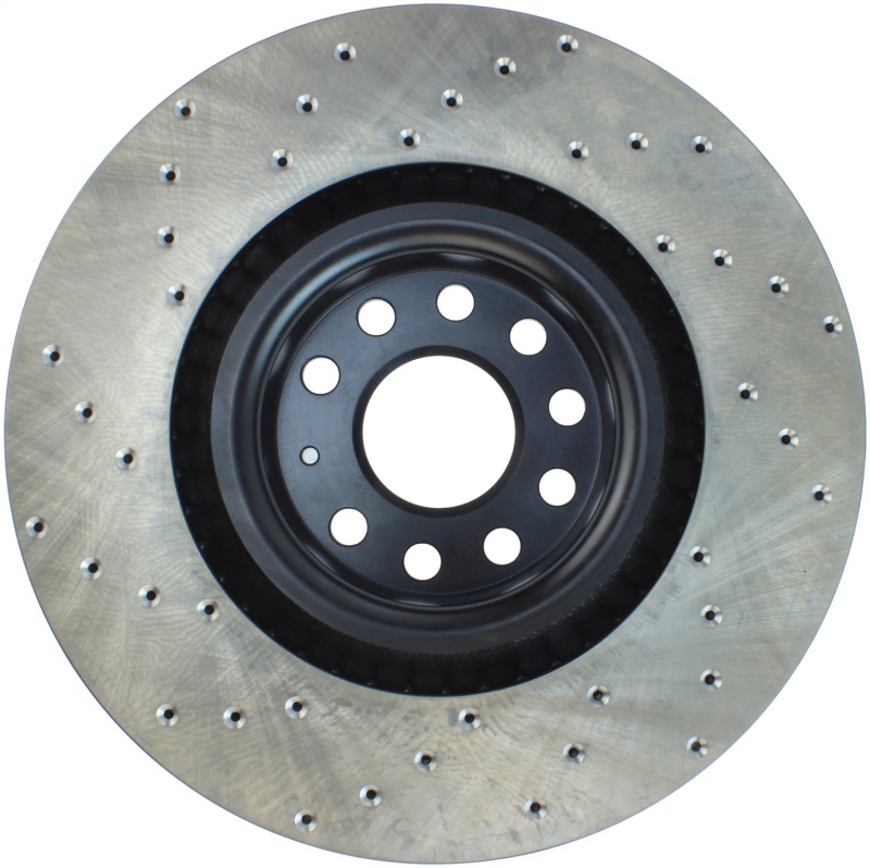 Volkswagen Passat Brake Rotor (1) - Front Left - Stoptech - Drilled Sport - Black - `06-`09