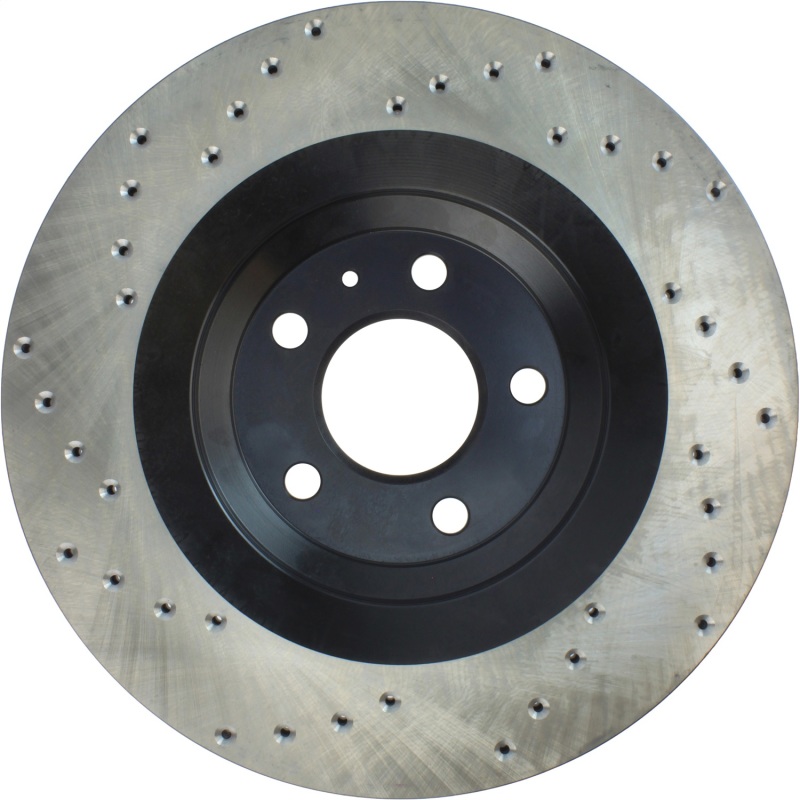 Audi S6 Brake Rotor (1) - Rear Left - Stoptech - Sport Cryo Cross Drilled - Black E-Coated - `07-`10