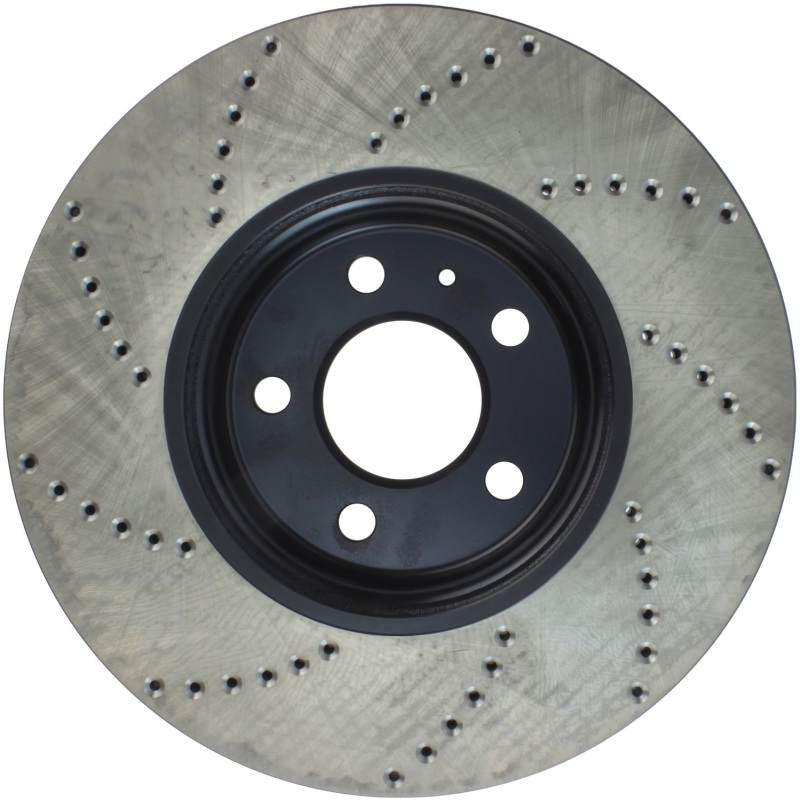 Audi A4 Brake Rotor (1) - Front Left - Stoptech - Sport Cross Drilled - Black E-Coated - `09-`12