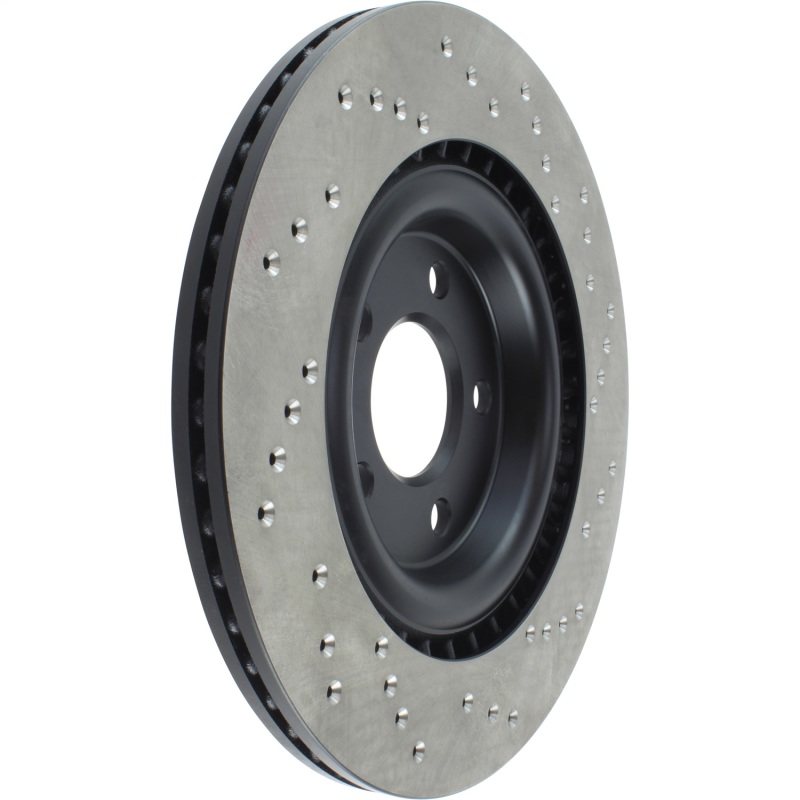 Audi Q7 Brake Rotor (1) - Rear Right - Stoptech - Drilled Cryo - Black - `16-`18