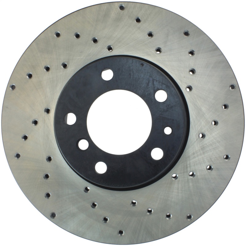 BMW 740iL Brake Rotor (1) - Front Left - Stoptech - Cross Drilled - Black - `95-`01