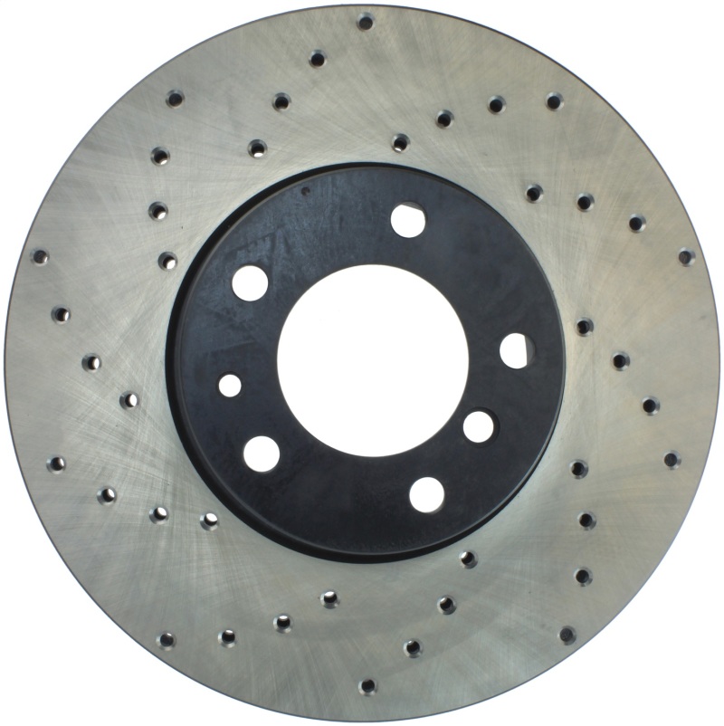 BMW 740iL Brake Rotor (1) - Front Right - Stoptech - Drilled Sport - Black - `95-`01