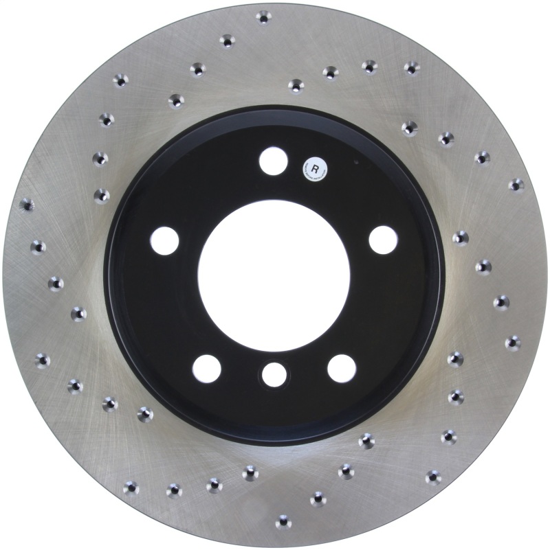 BMW 323i Brake Rotor (1) - Front Right - Stoptech - Drilled Sport - Black E-Coated - `00-`01