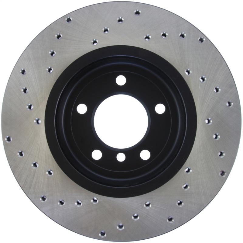 BMW 3 Series Brake Rotor (1) - Front Left - Stoptech - Drilled Sport - Black - `00-`07