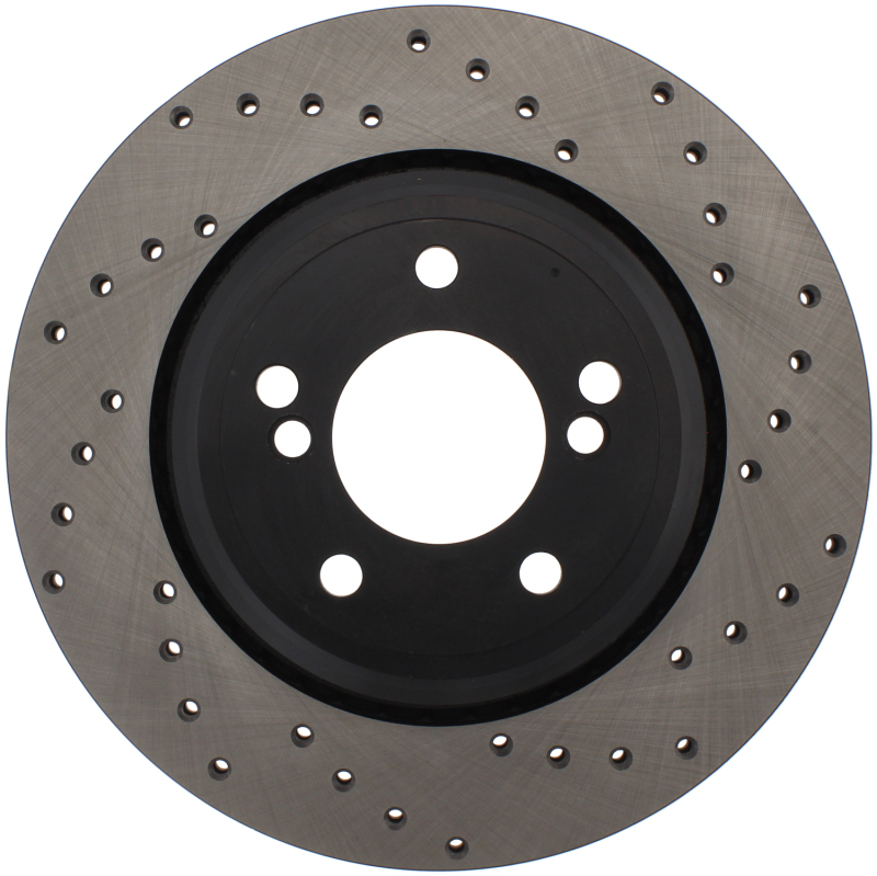 BMW M3 Brake Rotor (1) - Rear Left - Stoptech - Drilled - Black - `01-`06