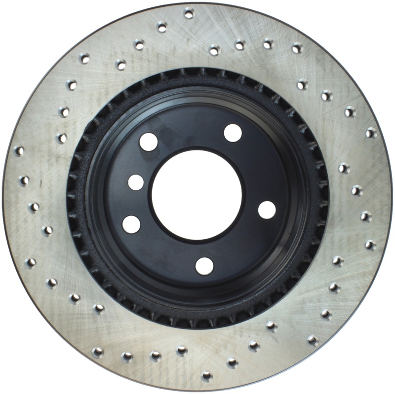BMW 3 Series Brake Rotor (1) - Rear Left - Stoptech - Drilled Sport - Black - `06-`11
