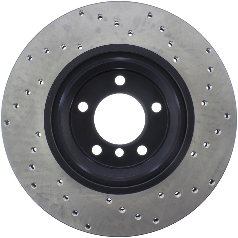 BMW 3 Series Brake Rotor (1) - Front Right - Stoptech - Drilled Sport - Black - 2006
