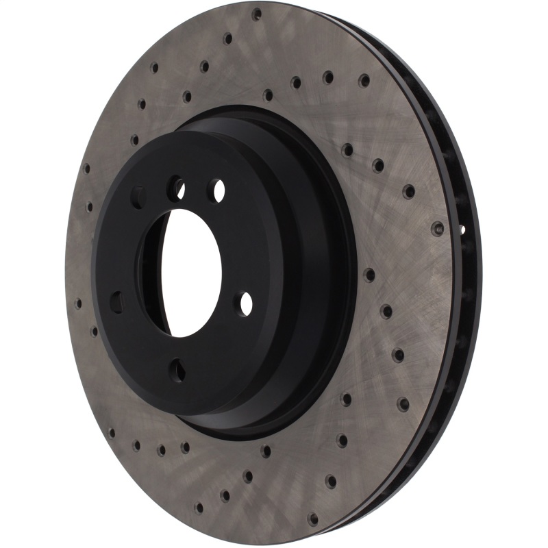 BMW 3 Series Brake Rotor (1) - Front Right - Stoptech - Sport Cryo Cross-Drilled - Black - `09-`11