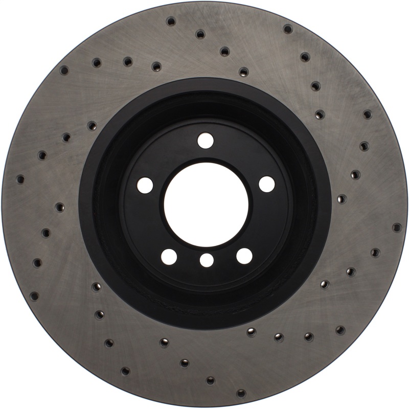 BMW 335i Brake Rotor (1) - Front Right - Stoptech - Sport Cryo Cross-Drilled - Black - `07-`13