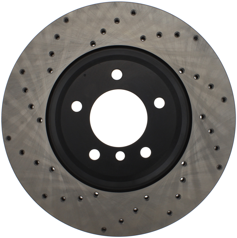 BMW 3 Series Brake Rotor (1) - Front Right - Stoptech - Drilled Sport - Black - `09-`11