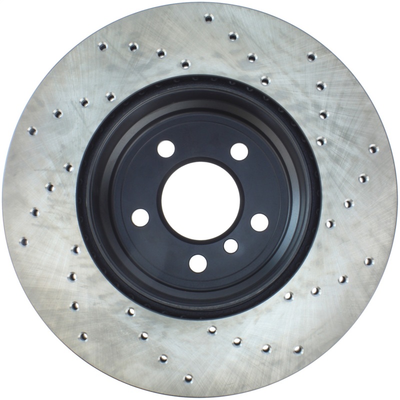 BMW X6 Brake Rotor (1) - Rear Right - Stoptech - Drilled Sport with Black E-Coating - Black - `08-`16