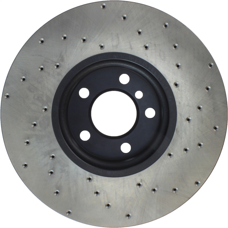 BMW 740Li Brake Rotor (1) - Front Right - Stoptech - Sport Cryo Drilled - Black E-Coat - `11-`15