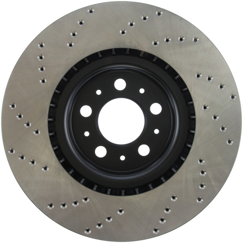 Volvo S60 Brake Rotor (1) - Front Left - Stoptech - Drilled Sport - Black - `04-`07