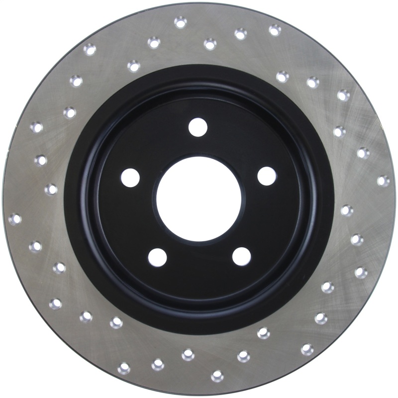 Volvo C30 Brake Rotor (1) - Rear Left - Stoptech - Drilled Sport - Black - `07-`13