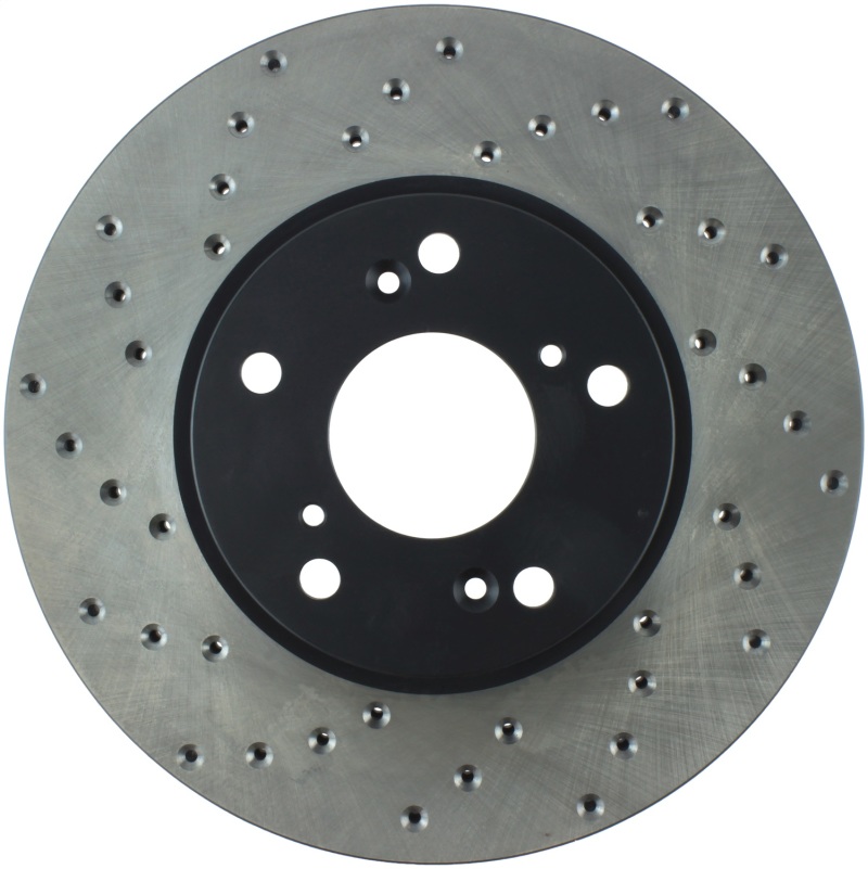 Honda Fit Brake Rotors (2) - Front Right - Stoptech - Drilled/Slotted Rotors - Black - `13-`14