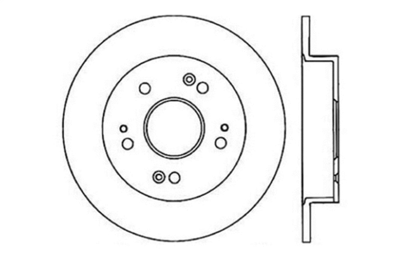 Acura ILX Brake Rotor (1) - Rear Left - Stoptech - Drilled Sport - Black - `13-`15