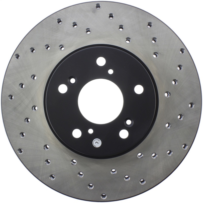 Honda Odyssey Brake Rotor (1) - Front Left - Stoptech - Drilled Sport - Black - `99-`04
