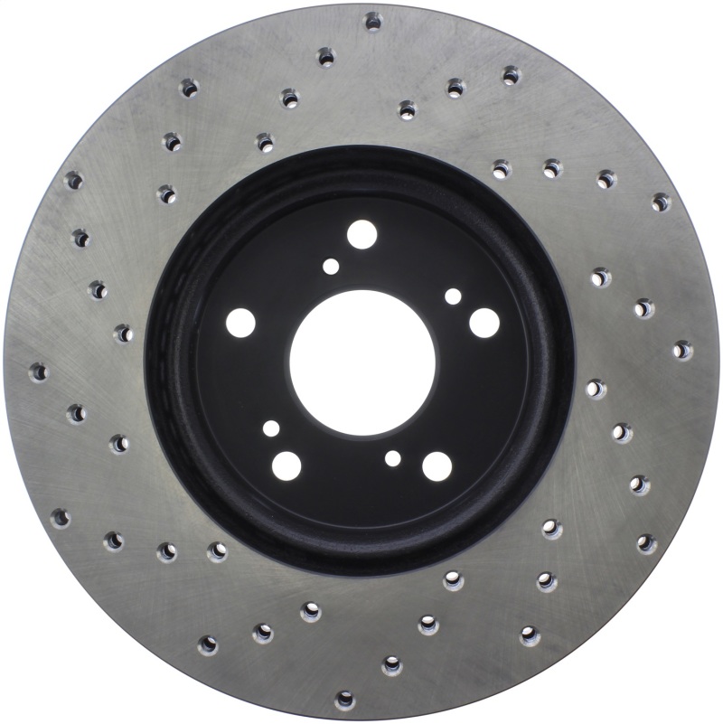 Honda Pilot Brake Rotor (1) - Front Left - Stoptech - Drilled Sport - Black - `03-`08