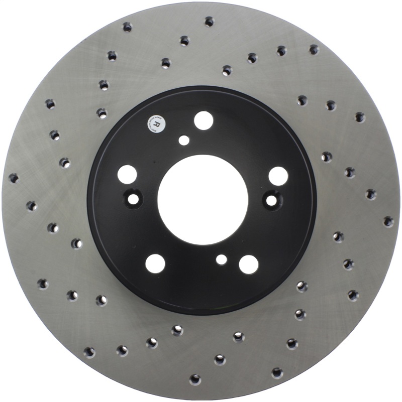 Acura TL Brake Rotor (1) - Front Right - Stoptech - Sport Drilled - Black - `99-`08