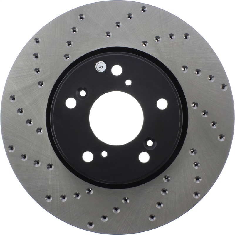 Honda Accord Brake Rotor (1) - Front Right - Stoptech - Cryo Drilled Sport - Black - `13-`20