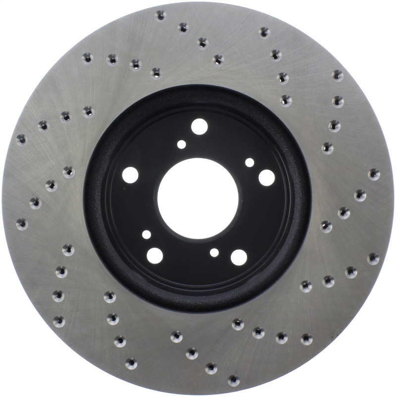 Honda Accord Brake Rotor (1) - Front Right - Stoptech - Drilled Sport - Black - `13-`20