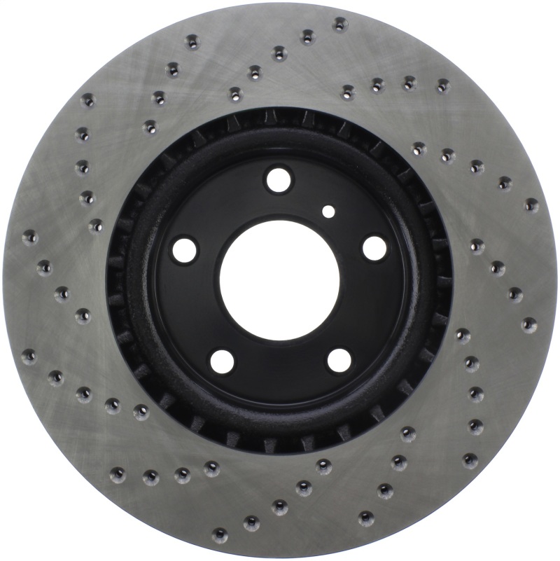 Infiniti G35 Brake Rotor (1) - Front Left - Stoptech - Drilled Sport - Black - `02-`03