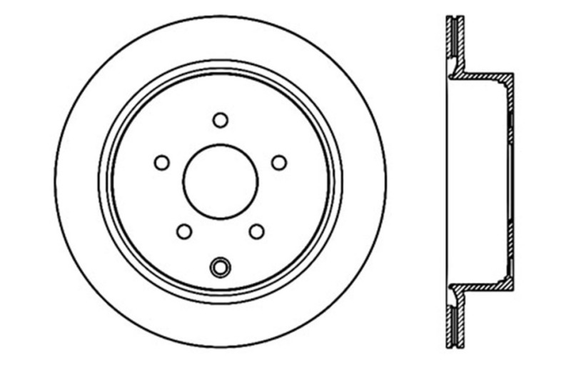 Infiniti FX35 Brake Rotor (1) - Rear Left - Stoptech - Drilled - Black - `03-`12