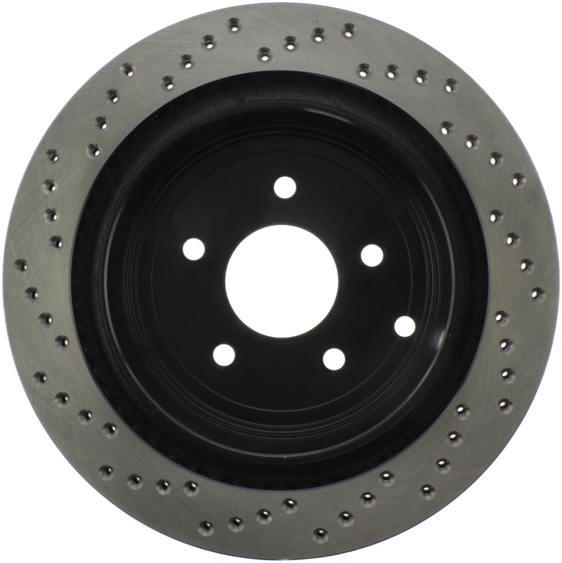 Infiniti FX35 Brake Rotor (1) - Rear Left - Stoptech - Drilled - Black - `03-`12