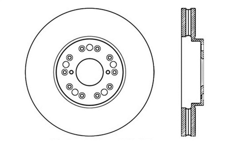 Lexus GS400 Brake Rotor (1) - Front Left - Stoptech - Drilled Sport - Black - `98-`00