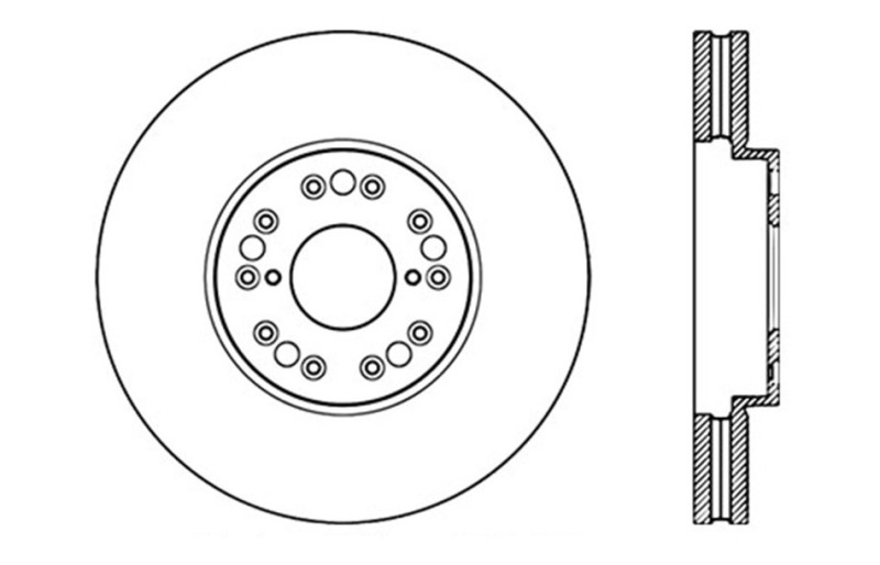 Lexus GS300 Brake Rotor (1) - Front Right - Stoptech - Drilled Sport - Black - `93-`05