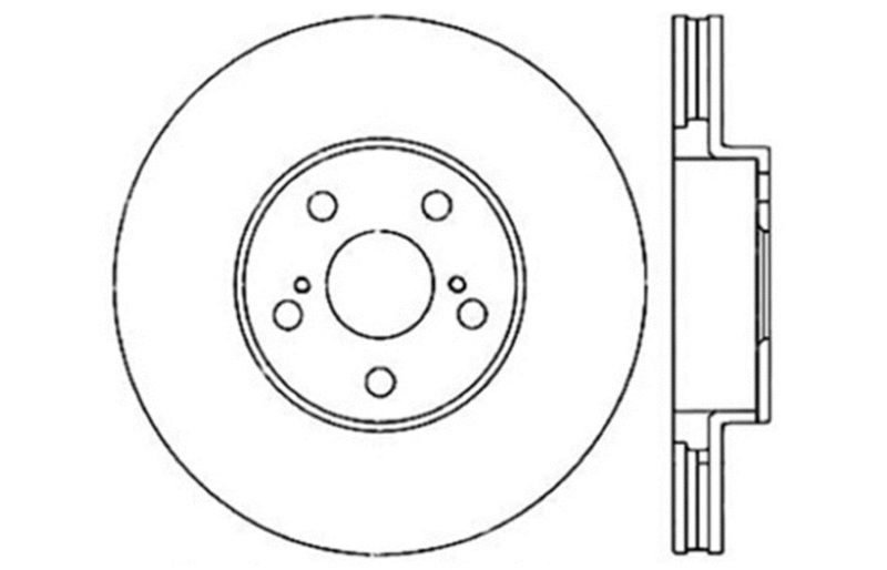 Scion tC Brake Rotor (1) - Front Left - Stoptech - Drilled Sport - Black - `05-`10