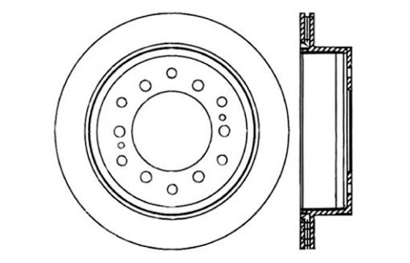 Lexus GX470 Brake Rotor (1) - Rear Right - Stoptech - Drilled Sport - Black - `03-`09