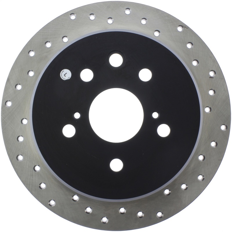 Lexus IS250 Brake Rotor (1) - Rear Left - Stoptech - Drilled Sport - Black - `06-`15